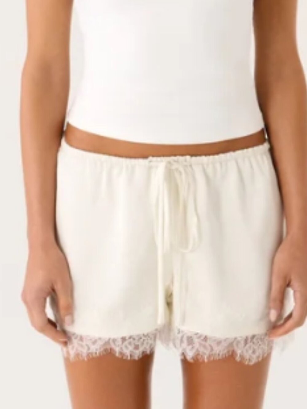 NWT Peppermayo Tarina Lace Trim Shorts, Size 6, Ivory